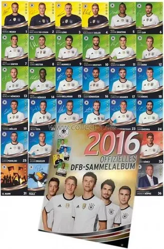 REWE-EM16 - Komplettsatz REWE Sammelkarten 1-36 + Sammelalbum