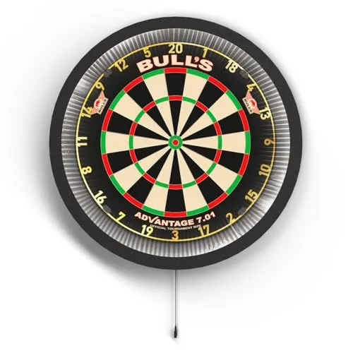 Bull’s Lumo 2 Dart Beleuchtung LED Ring – 360° Licht für Dartboard mit Wandschutz & Surround – Dart Zubehör Beleuchtungsring
