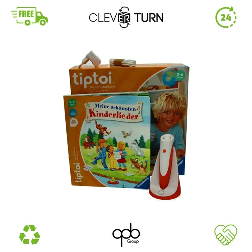 Ravensburger tiptoi PLUS Stift Set - Lernspiel für Kinder von 3-7 Jahren, fördert das Lesen mit interaktivem Wörter-Bilderbuch und einfacher Handhabung.