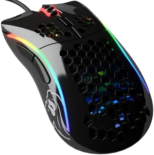 Glorious Gaming Model D- Wired Gaming Mouse - Ergonomische Gaming-Maus mit superleichtem Wabendesign (61 g) und RGB-Beleuchtung. Ideal für präzises Gaming mit Pixart 3360 Sensor und langlebigen Omron-Schaltern.