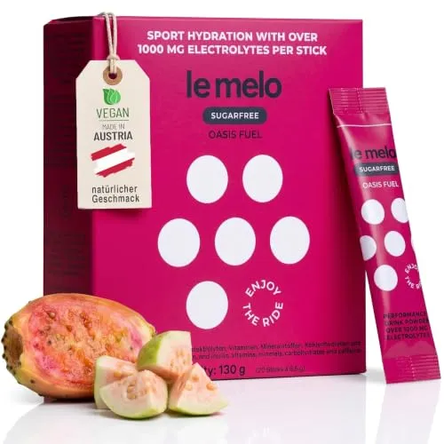 le melo® Elektrolytgetränk | 1.000+ mg Elektrolyte, Vitamine & Mineralstoffe | Optimiert Wasseraufnahme | Für Sport & Alltag & Erholung | Mit Kreatin | SUGARFREE Oasis Fuel_20er Pack
