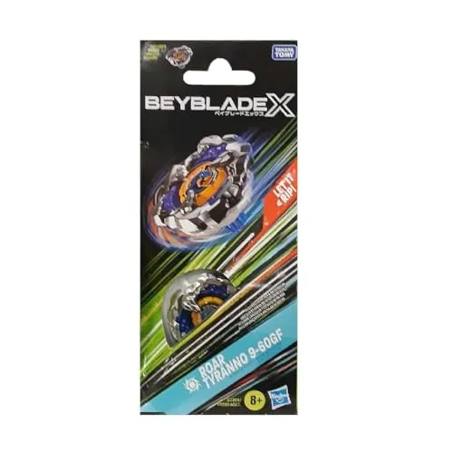 Beyblade X Roar Tyranno 9-60GF Kreisel Booster Pack - Spannende Battles mit dem Beyblade X Roar Tyranno! Ausgestattet mit dem innovativen X-Celerator System für extreme Geschwindigkeiten und einfach zusammengebauten Teilen – ideal für angehende Beyblade-Meister!
