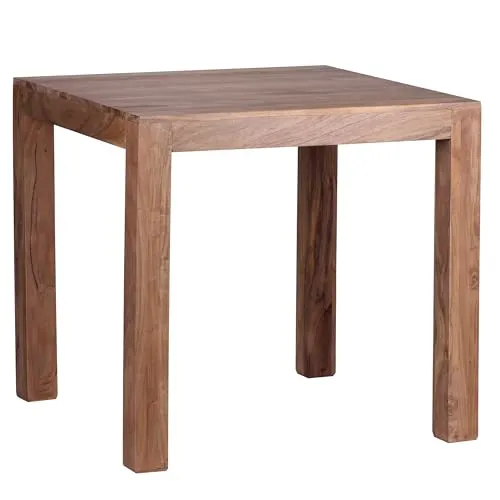 Esstisch quadratisch 80 x 80 cm aus massivem Akazienholz - Esstisch aus massivem Akazienholz, ideal für kleine Küchen oder Essbereiche, pflegeleicht und stilvoll.