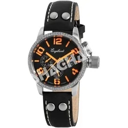 Engelhardt Uniuhr Automatik mit Echtlederarmband - Schwarz - Elegante Automatik-Uhr mit Hochwertigem Uhrwerk, 5 ATM wasserfest und stilvollem Lederarmband. Ideal für jeden Anlass, inklusive Datums- und Wochentagsanzeige.