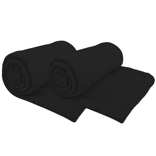DILUMA Fleecedecke 130x170 cm 2er Set Anthrazit - Sofadecke mit Anti-Pilling & Kettlerand - Stoffqualität ca. 400G - Pflegeleichte und Samtweiche Couchdecke - OEKO-TEX100