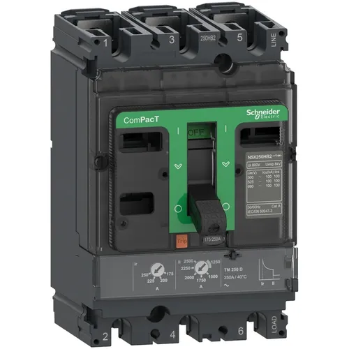 Schneider Electric Kompaktleistungsschalter C25N3TM160 - Leistungsschalter für feste Einbautechnik, 160 A, 3-polig, ideal für industrielle Anwendungen mit hoher Sicherheit und Zuverlässigkeit.