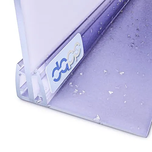 DQ-PP Duschdichtung 80cm – für 6mm - 8mm Glastür Stärke – UK02 – Wasserablaufprofil Wasserabweisprofil – Duschabdichtung Duschwand – Ersatzteile für Duschkabine – Transparent