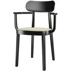THONET 118 F Holzstuhl mit Armlehnen Buche schwarz gebeizt