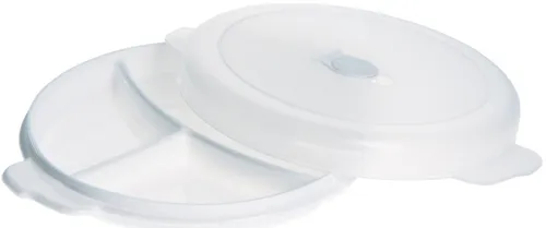 plast team Mikrowellen-Teller Micro 3 Fächer weiß/transparent