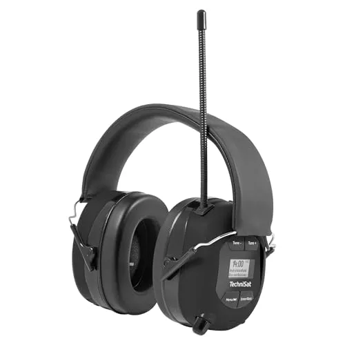 TechniSat STEREOMAN DAB+ OD - Kabelloser Stereo DAB+ FM Bluetooth-Kopfhörer, optimaler Gehörschutz mit 28 dB SNR und integrierten Mikrofon für ungestörten Musikgenuss