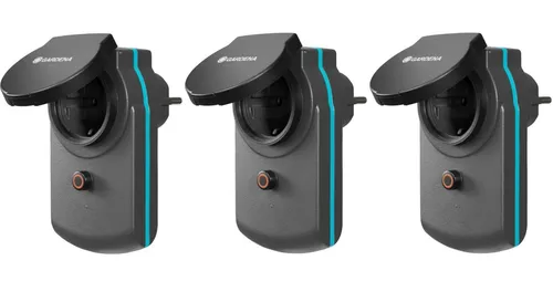 Gardena smart Power Zwischenstecker 3er Set - Schaltbare Verbindungsstecker für den Außenbereich, robust und spritzwassergeschützt bis -20°C, ideal für Pumpen und mehr