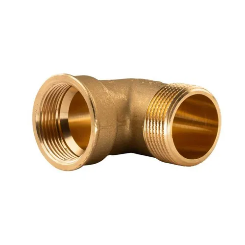 Messing Gewinde-Fitting 90° Winkel 1 1/4"IG - 1 1/4"AG (DN 32) - schwere Ausführ