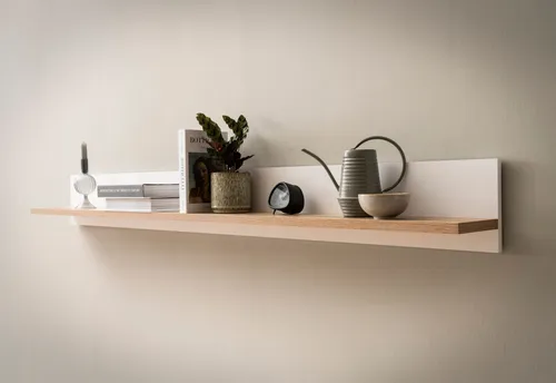 Wandboard HOME AFFAIRE "Salerno" - Modernes Wandregal in Weiß und Eiche Evoke, 180 cm - Stylisches Wandregal für jedes Zuhause. Mit 180 cm Breite und einer stabilen Ablagefläche bietet es viel Platz für Ihre Lieblingsstücke. Ideal für moderne und klassische Einrichtungsstile.