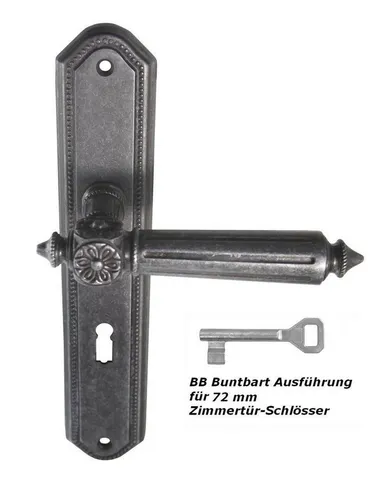 Türbeschlag Antike LS Antik Grau BB Türklinke - Türklinke im antiken Design, ideal für Innentüren. Festdrehbar gelagert mit Rückholfeder für hohen Komfort und einfache Montage.