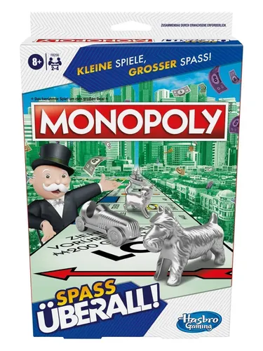 Hasbro Monopoly Kompakt Reisespiel für unterwegs Spiel für 2-4 Spieler