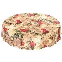 ANRO Tischdecke Wachstuchtischdecke Gartentischdecke Wachstischdecke (Einzelstück 1-tlg), Glatt Rund 140cm wasserabweisend braun Rund | Ø 140 cm x 140 cm x 140 cm x 0.25 mm