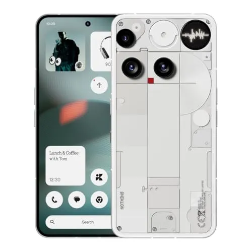 NOTHING Phone (3) 512 GB Weiß Dual SIM – Ein Smartphone der Zukunft - Smartphones – Innovatives Design mit der einzigartigen Glyph-Matrix für interaktive Licht- und Ton-Benachrichtigungen. Erlebe kreative Fotografie mit 4x 50 MP-Kameras und leistungsstarker KI-Technologie.
