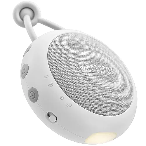 Sweety Fox White Noise Machine Baby - Einschlafhilfe mit Nachtlicht - Baby Einschlafhilfe mit 15 Klangoptionen und integriertem Nachtlicht, fördert einen erholsamen Schlaf für Ihr Kind, ideal für zu Hause und unterwegs.