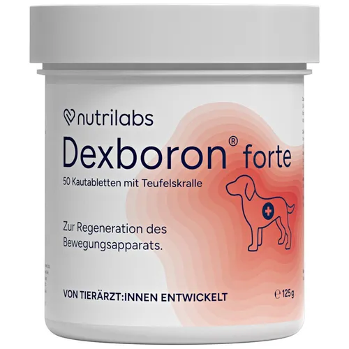 NutriLabs Dexboron forte Hunde Kautabletten 50 STK. - Hunde Regenerationsmittel mit Teufelskralle und Weidenrinde, ideal für alle Rassen und natürliche Inhaltsstoffe