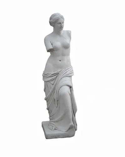Venus von Milano Gartenfigur – Griechische Frauenfigur - Wetterfeste und frostbeständige Handarbeit aus Betonwerkstein, 122 cm hoch. Diese mediterrane Skulptur verleiht Ihrem Garten einen eleganten, klassischen Akzent.