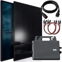 SUNNIVA Balkonkraftwerk Set 1196/800W Bifazial - Balkonkraftwerk mit Plug&Play Installation, ideal für Balkon oder Garten. Inklusive TSUN Micro-Wechselrichter und 5m Anschlusskabel, drosselbar und upgradebar für maximale Flexibilität.