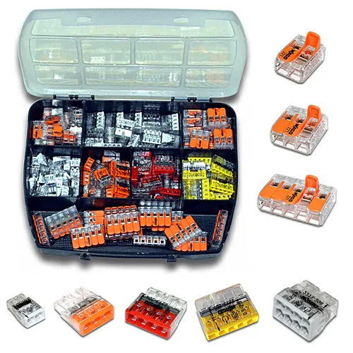WAGO 221/2273 Sortimentsbox mit 150 Verbindungsklemmen - Praktisches Set mit 150 Steckklemmen für eine einfache und sichere Verbindung. Ideal für Elektroinstallationen und Reparaturen.
