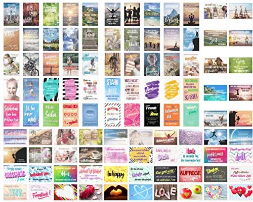 Edition Seidel Set 100 Postkarten Leben & Momente mit Sprüchen Karten mit Spruch Geschenk Geschenkidee Geburtstagskarten Geburtstag Liebe Freundschaft Leben Motivation lustig Postcrossing Bild
