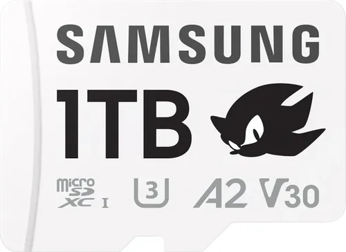 Samsung Sonic the Hedgehog™ microSD-Karte 1 TB - Speicherkarten für Handheld-Gaming-Konsolen mit blitzschnellen Übertragungsgeschwindigkeiten von bis zu 180 MB/s, ideal für große Spielebibliotheken und hohe Datensicherheit durch 6-fach Schutz.