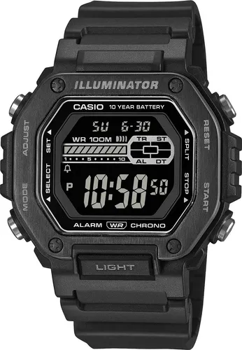 Casio Watch MWD-110HB-1BVEF - Armbanduhr für Herren mit 10 bar Wasserdichtigkeit und 10-Jahres-Batterie. Die digitale Uhr bietet Stoppuhr, Alarm und Licht – ideal für aktive Männer.
