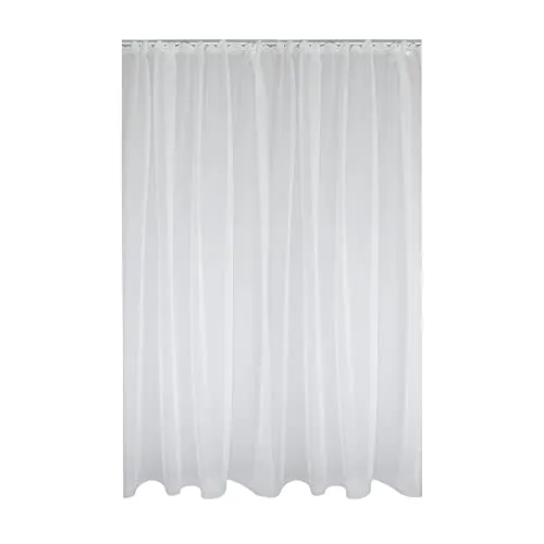 Haus und Deko Voile Dekoschal Gardine Emotion weiß 300 x 175 cm Organza Vorhang Kräuselband klassisch transparent kurz mittel oder lang Store Gardinenvorhang Wohnzimmer Schlafzimmer