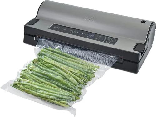 SOLIS OF SWITZERLAND Vakuumierer Vac Prestige - 130W, silberfarben, effizienter Vakuumdruck von -0,8 bar und einfache Sensor-Bedienung