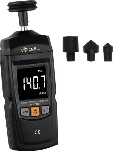 PCE Instruments PCE-T 230 Handtachometer - Präzise Drehzahlmessung bis 19999 U/min - Drehzahlmesser mit Messbereich 0,5 - 19999 rpm, schneller Messrate und flexiblen Einheitenauswahl. Ideal für präzise Messungen in verschiedenen Anwendungen.