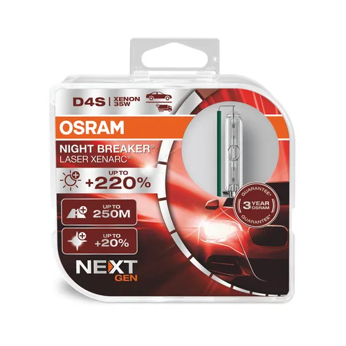 Ams-Osram XENARC® NIGHT BREAKER® LASER Glühlampe 66440XNN-HCB - Autobeleuchtung mit bis zu 150% mehr Lichtausbeute für optimale Sicht und Sicherheit bei Nachtfahrten.