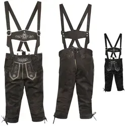 German Wear Trachtenlederhose GW900 Kinder Trachten lederhose mit Hosenträgern braun 140