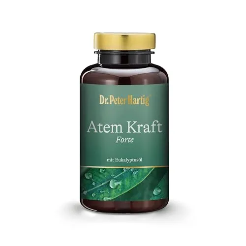 Dr. Peter Hartig Atem Kraft Forte 120 Kapseln - 4-Monats-Vorrat für gesunde Atemwege, mit OPC und Eukalyptusöl, lactose- und glutenfrei
