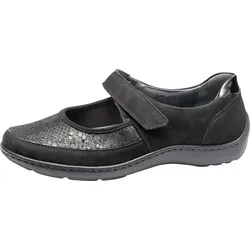 Waldläufer HENNI Riemchenballerina, Halbschuh, Komfortschuh, Klettschuh in Weite H (sehr weit) schwarz 37,5 EU (4,5 UK)