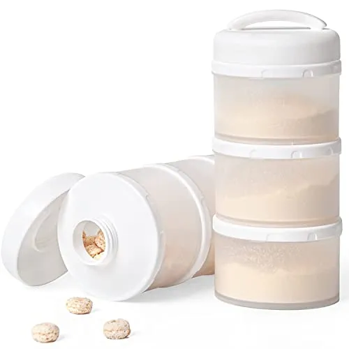 Termichy Milchpulver Portionierer Baby Stapelbar Milchpulver Aufbewahrungsbox 2 Stück (Weiß)