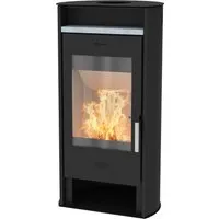 Fireplace Kaminofen Santa Fe Stahl 2025, 6,5 kW - Kaminofen in elegantem Design mit 6,5 kW Nennwärmeleistung, ideal für mittelgroße Räume, inklusive Warmhaltefach und Holzfach für zusätzlichen Komfort.