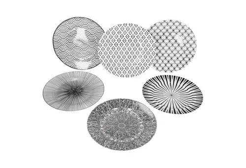MamboCat Frühstücksteller 6er Set Kuchen- und Dessertteller Seoul 20,5 cm schwarz & weiß - Elegantes 6-teiliges Set aus Steingut für stilvolles Servieren. Die 20,5 cm großen Teller mit einzigartigen schwarz-weißen Mustern sind perfekt für Kuchen, Desserts und Frühstück. Ein echter Blickfang für jeden Tisch!