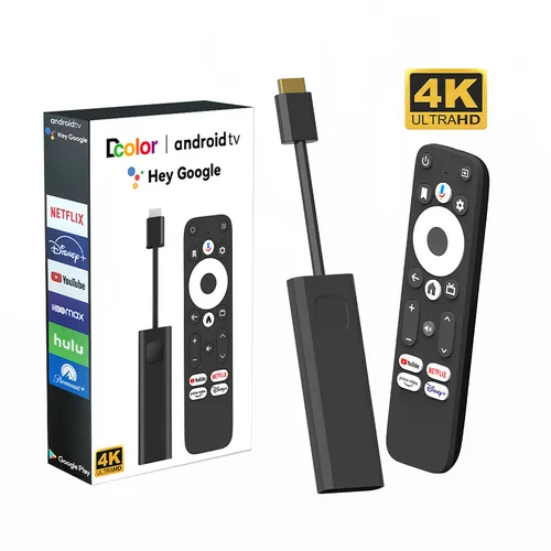 Android TV Stick GD1 - 4K HDR Smart Streaming Player, integrierte Sprachsteuerung und Zugang zu Netflix, Disney+ und mehr