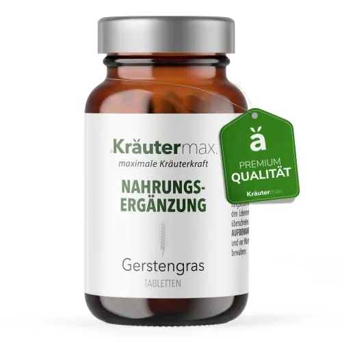 Kräutermax Gerstengras Pulver Tabletten, Reine Gerstengras Tabletten Natürlich und Vegan, 120 Stück