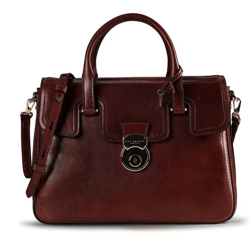 The Bridge Corsini Handtasche Leder 36 cm braun - Elegante Handtasche aus hochwertigem Leder mit praktischem Reißverschlussfach und verstellbarem Schulterriemen. Ideal für stilbewusste Frauen, die Funktionalität und Design schätzen.