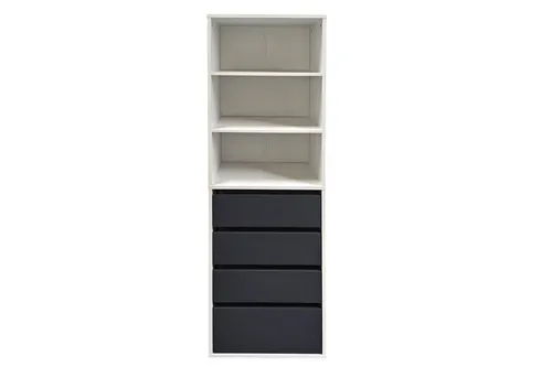 HTI-line Kommode Nina XXL - Moderne Kommode mit Regalfächern und Schubladen, idealer Stauraum für Geschirr, Bücher oder Kleidung, Maße 50 x 161 x 40 cm.