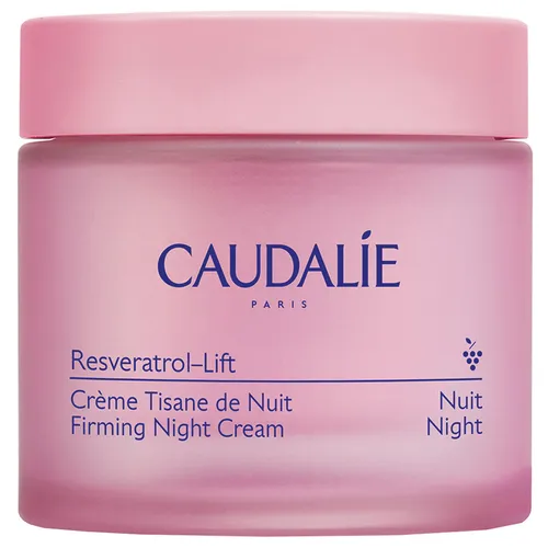 CAUDALIE Resveratrol-Lift Kräuter-Nachtcreme 50 ml - Gesichtscreme mit veganem Kollagen für glattere, straffere Haut über Nacht. Enthält ein exklusives Anti-Aging-Patent für frische Gesichtszüge am Morgen.