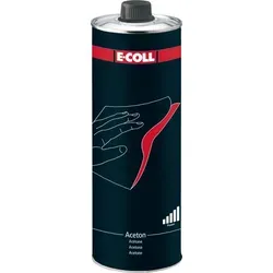 E-COLL Aceton 1L Dose - Hochwirksames, silikonfreies Lösemittel - Öle & Schmierstoffe: Aceton mit starker Lösekraft, ideal zum Verdünnen von Lacken und Entfernen von fettigen Verschmutzungen. Wasserlöslich und leicht entzündlich.