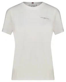 Rundhalsshirt "1985 REG MINI CORP LOGO C-NK SS" von Tommy Hilfiger - T-Shirts für Frauen mit besticktem Logo und bequemer Passform. Das hüftbedeckende Design und der weiche Single Jersey sorgen für hohen Tragekomfort.