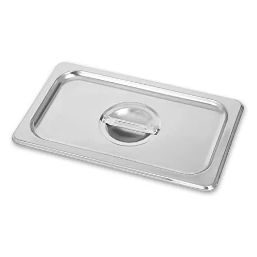vertes GN Deckel 1/4 Gastro Norm Gastronorm (Edelstahl, Hygienisch, Rostfrei, Kratzfest, Temperaturbeständig von -40° bis +300°C, mit Griff, für Bain Marie und Vielseitigen Einsatz in Gastronomie)