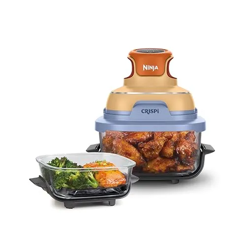 Ninja CRISPi 4-in-1 Glas-Heißluftfritteuse Orange/Lila - Erlebe das Ninja CRISPi 4-in-1 Kochsystem: Kompakt, energieeffizient und vielseitig. Bereite mühelos knusprige Mahlzeiten mit 4 Funktionen und bis zu 75 % weniger Fett zu – ideal für kleine Küchen und schnelle Snacks.