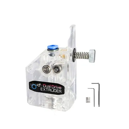 3DMAN Bowden Dual Drive Extruder Universal Geared Extruders for Ender 3 V2/Pro, Ender 3 Series, CR10 Series, Mega S, Tevo Tornado, Wanhao D9, Anet A8 E10, Prusa I3 and DIY 3D Printer - Transparent