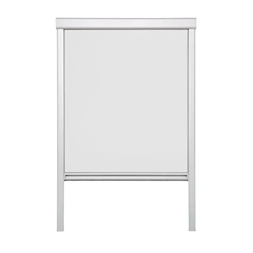 Lichtblick Dachfensterrollo Skylight, Verdunkelung Weiß, 97,3 x 94 cm - Rollos für Velux-Fenster, 100% passgenau mit silberbeschichteter Rückseite für optimale Verdunkelung und Isolierung – ideal für Schlaf- und Kinderzimmer.
